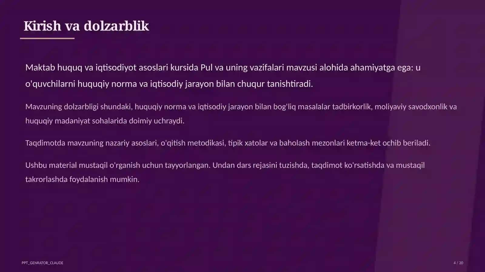 Pul va uning vazifalari (9-sinf) 4