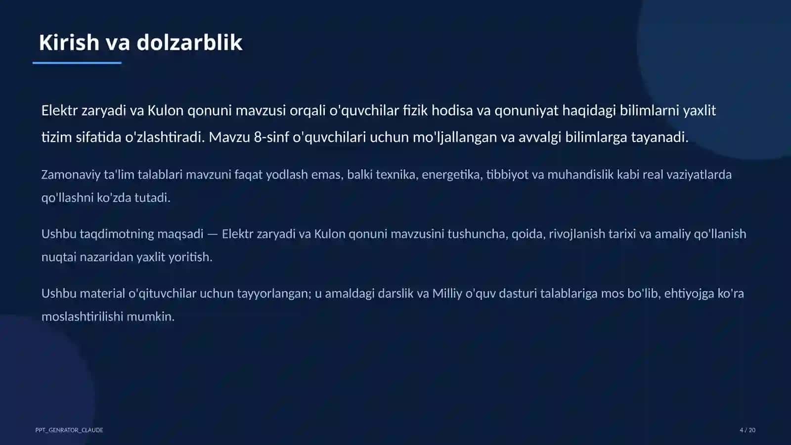 Elektr zaryadi va Kulon qonuni (8-sinf) 4