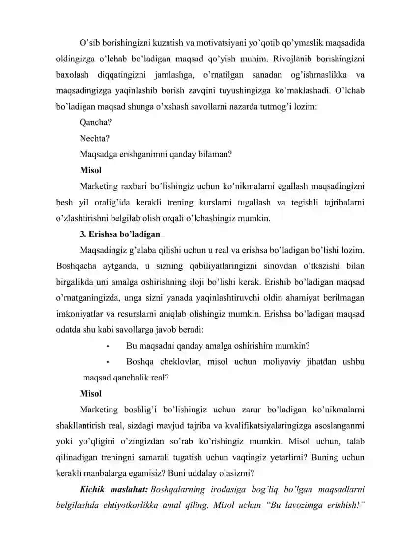 Ijtimoiy rejalashtirishda SMART 4