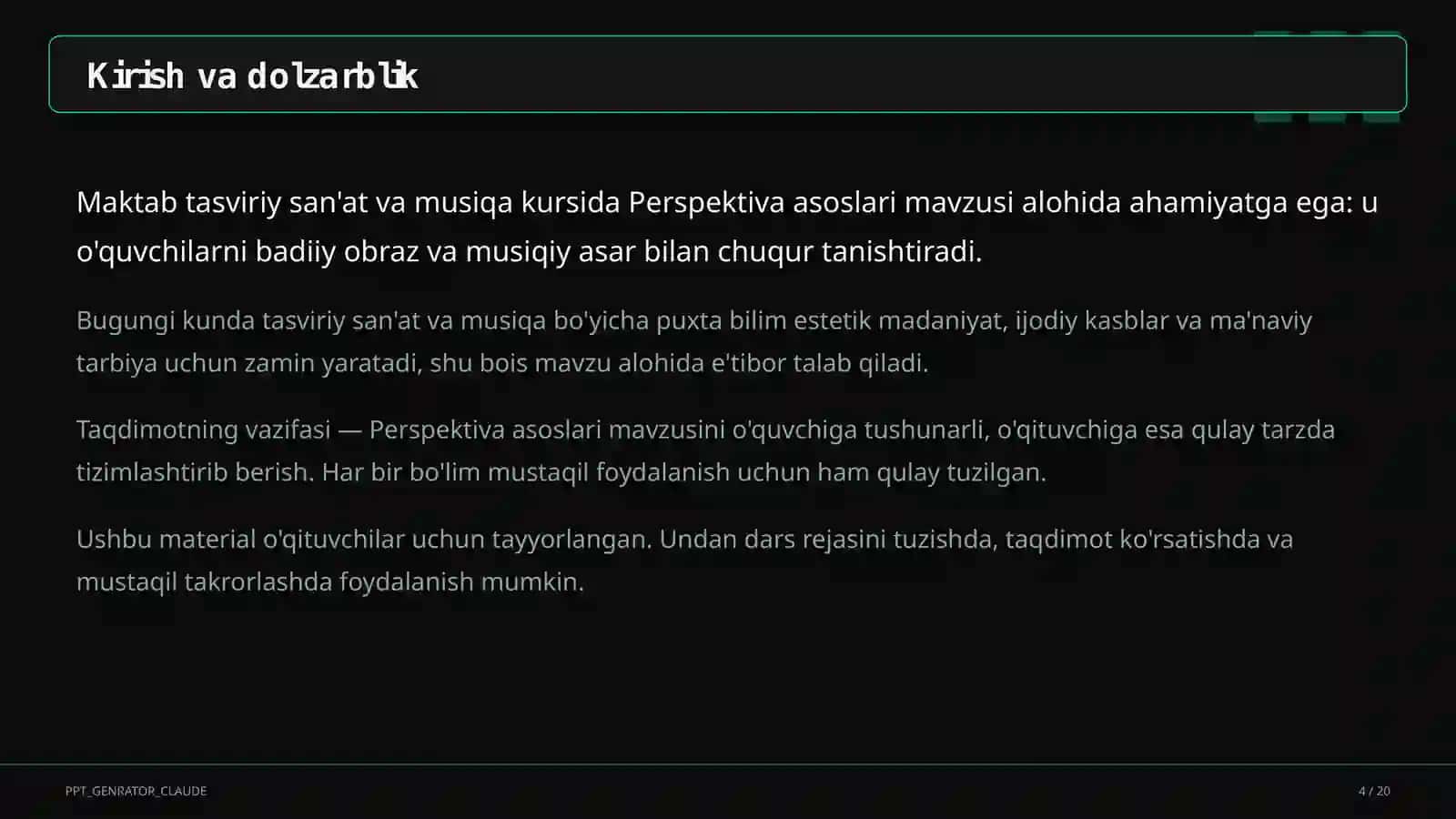 Perspektiva asoslari (5-sinf) 4
