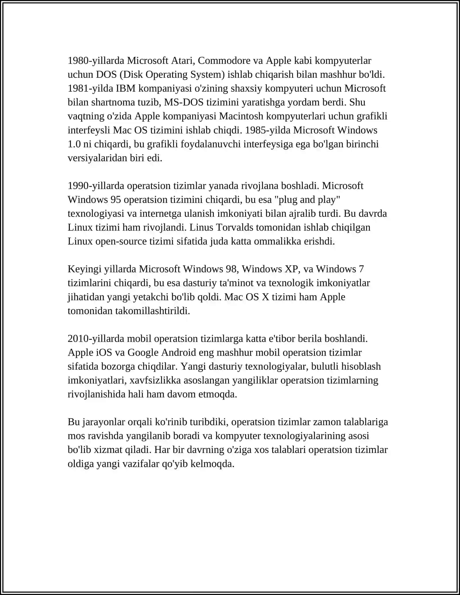 OPERATSION TIZIMI 4