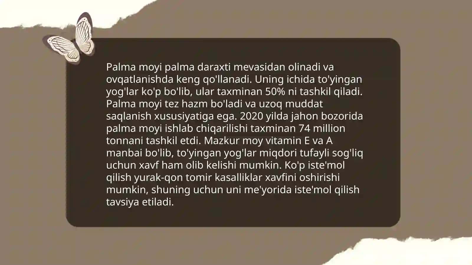 Palma moyi tavsifi va qo'llanilish sohalari 4