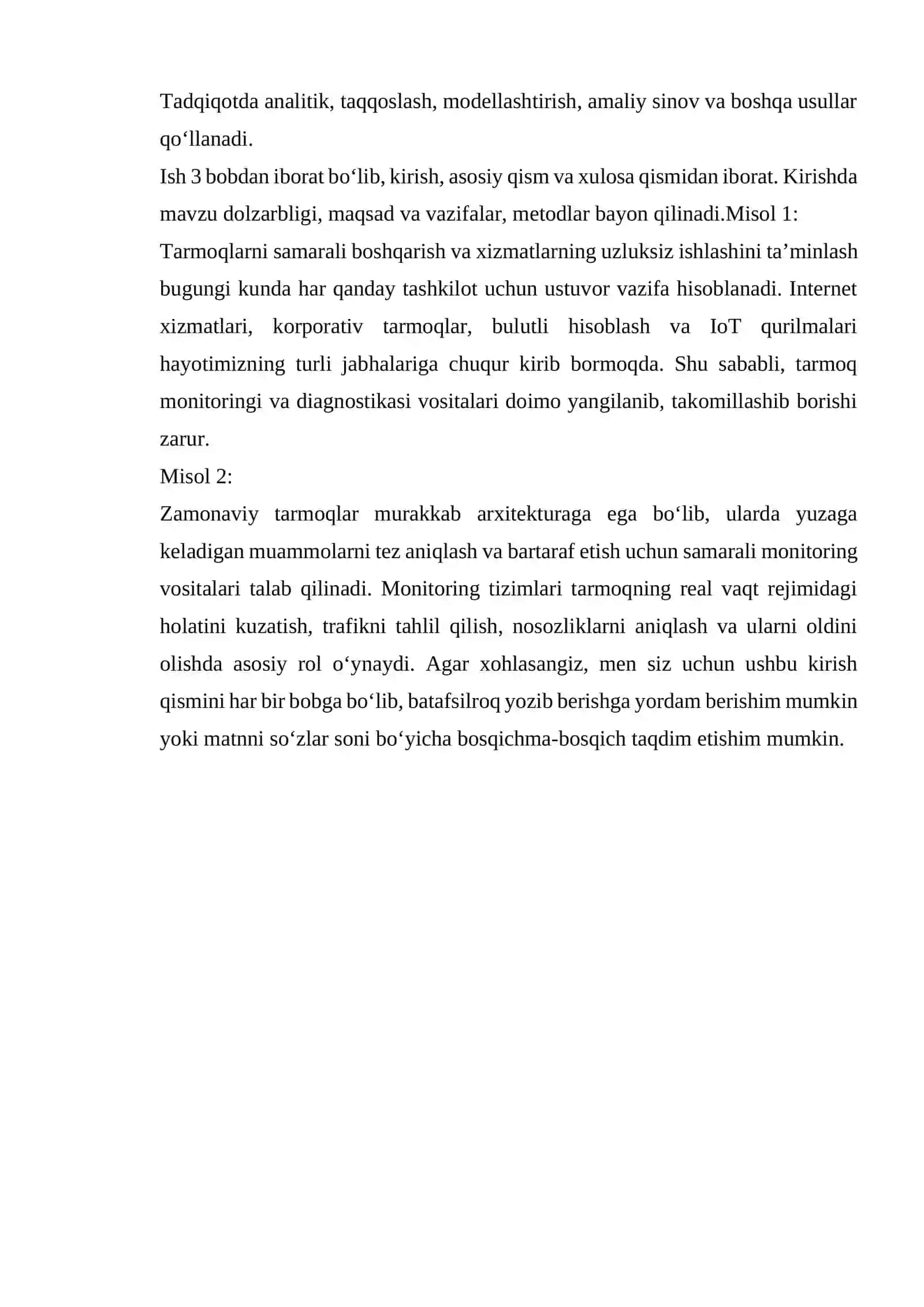 Tarmoq manitoringi va diagnostikasi uchun zamonaviy vositalar 4