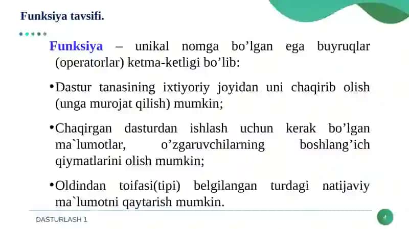 Funksiyalar 4