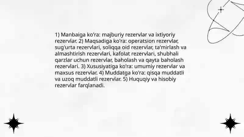 Rezervlar,shartli majburyatlar va shartli aktivlar 4
