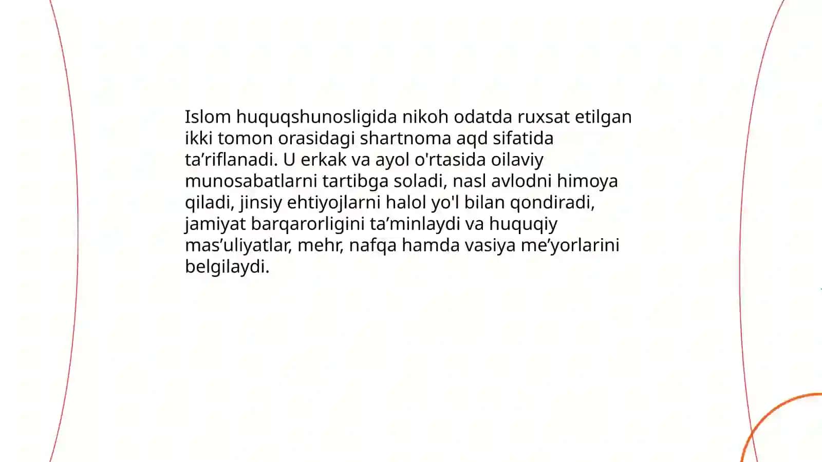 Islom huquqshunosligida oila, nikoh, taloq, idda, zihor tushunchalarini taʼriflash va taqdimot tayyorlash 4