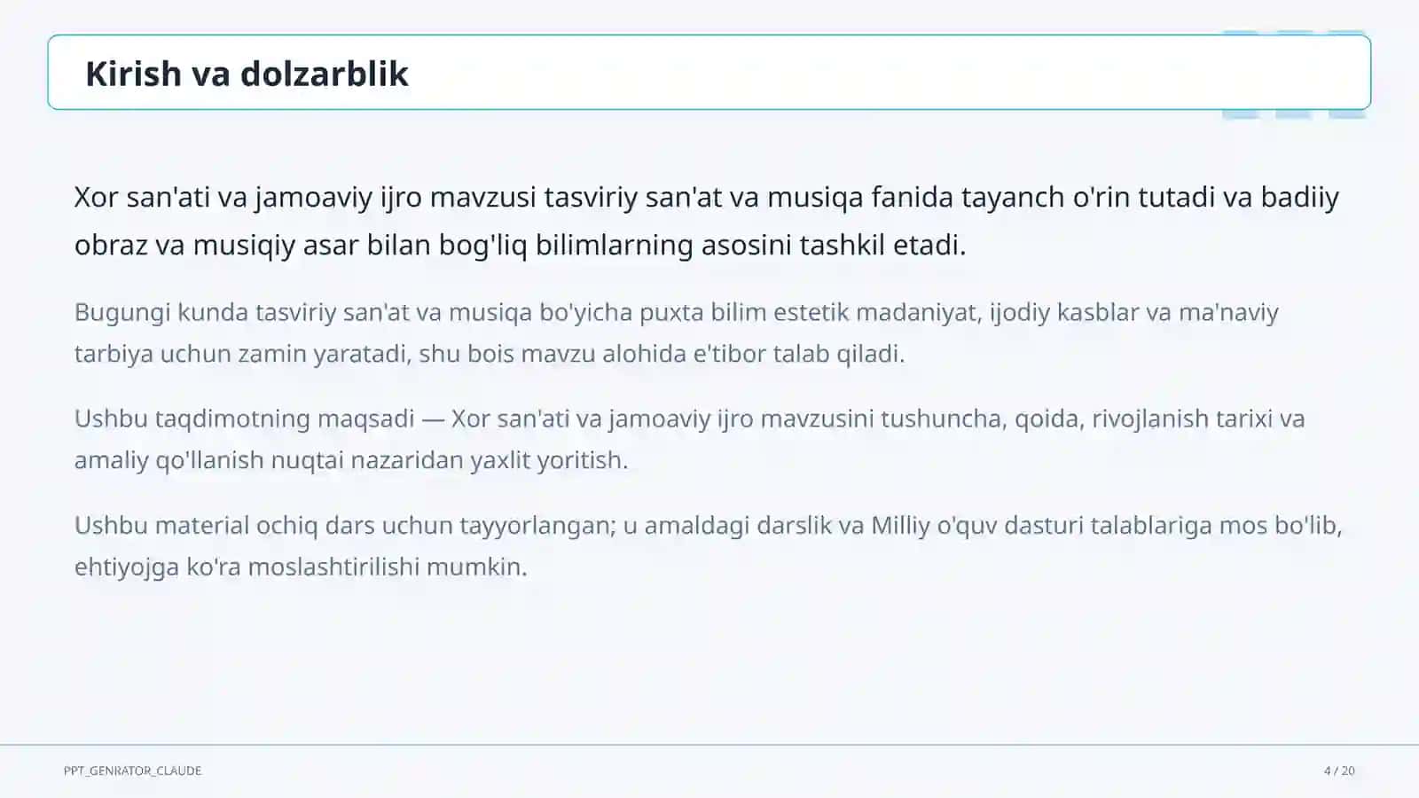 Xor san'ati va jamoaviy ijro (7-sinf) 4