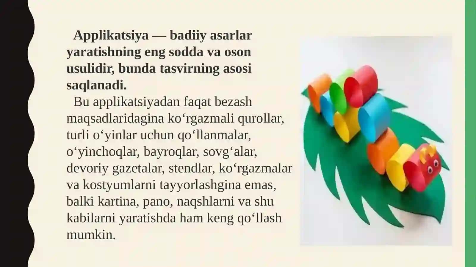 Applikatsiya va mozaika bilan ishlash darslarini tashkil etish metodikasi 4