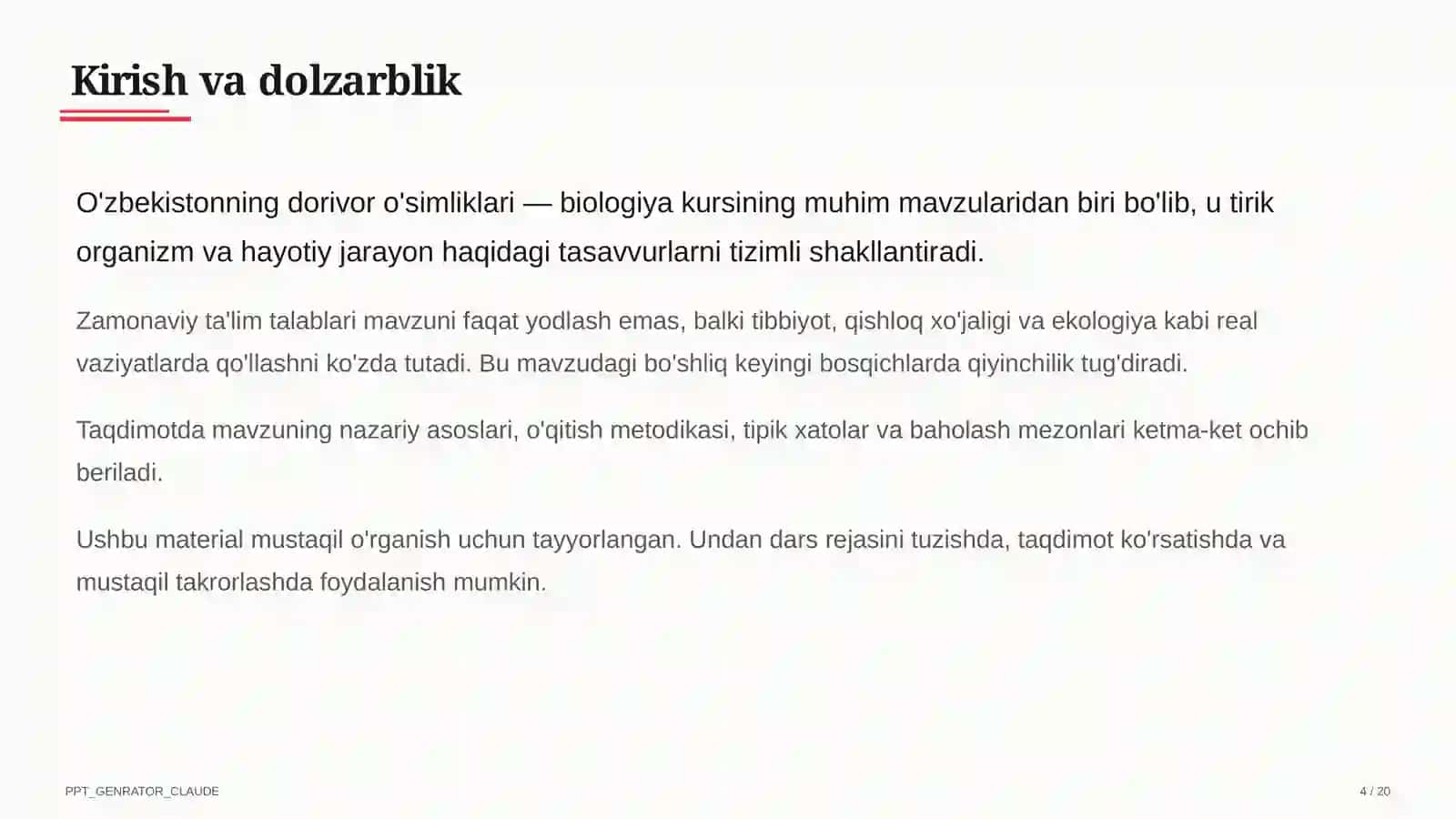 O'zbekistonning dorivor o'simliklari (6-sinf) 4