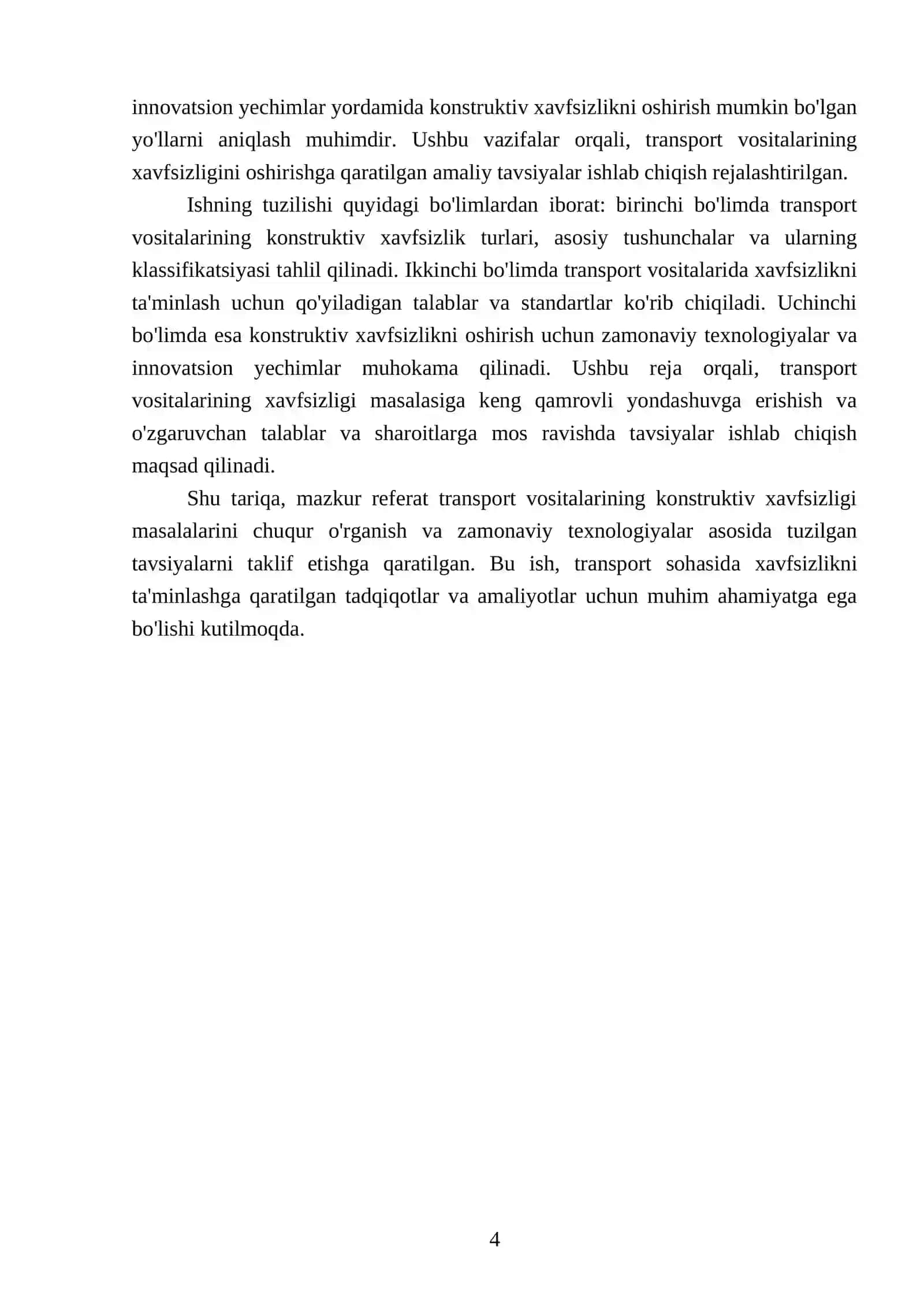 Transport vositalarining konstruktiv xavfsizlik turlari va ularga qoyiladigan talablar 4