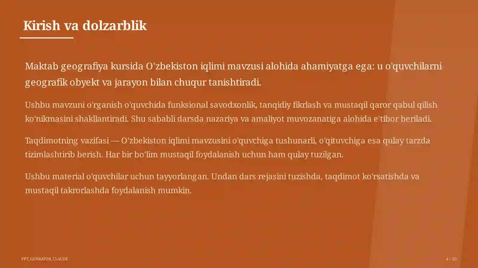 O'zbekiston iqlimi (8-sinf) 4