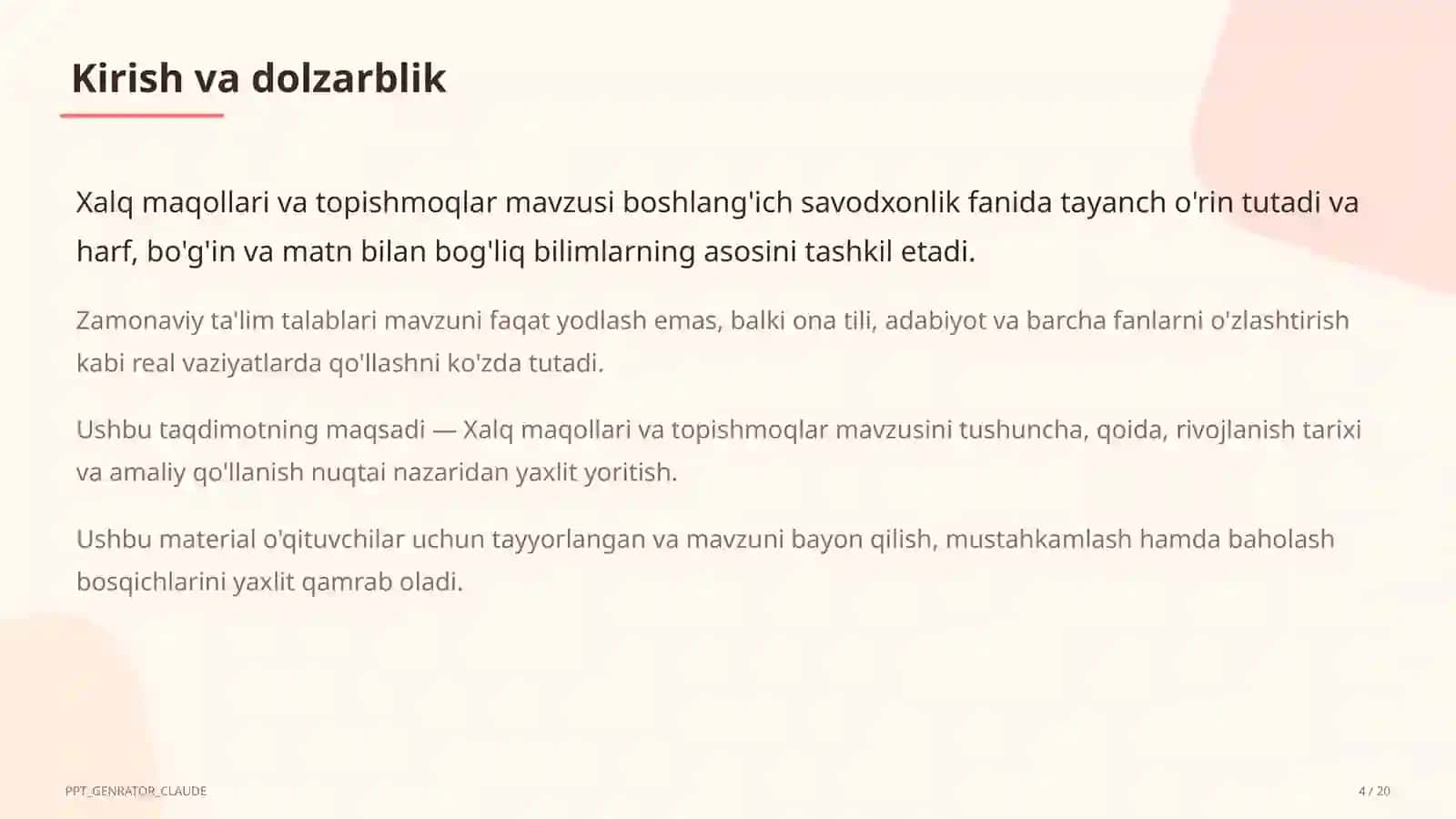 Xalq maqollari va topishmoqlar (2-sinf) 4