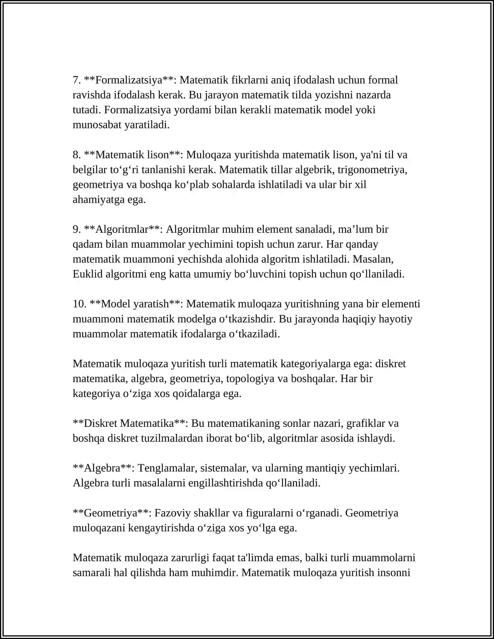 TALIS XALQARO BAHOLASH DASTURIDA MATEMATIK MULOHAZA YURITISH MODELLASHTIRISH ORASIDAGI BOGʻLANISH SIKLI 4