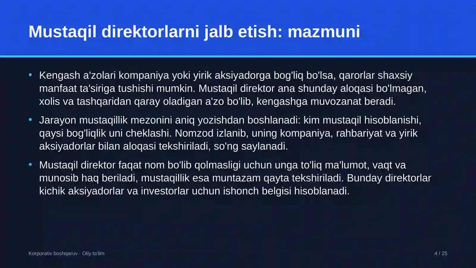 qishloq qurilishida mustaqil direktorlarni jalb etish 2211 4