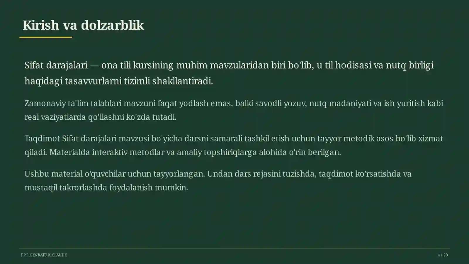 Sifat darajalari (6-sinf) 4