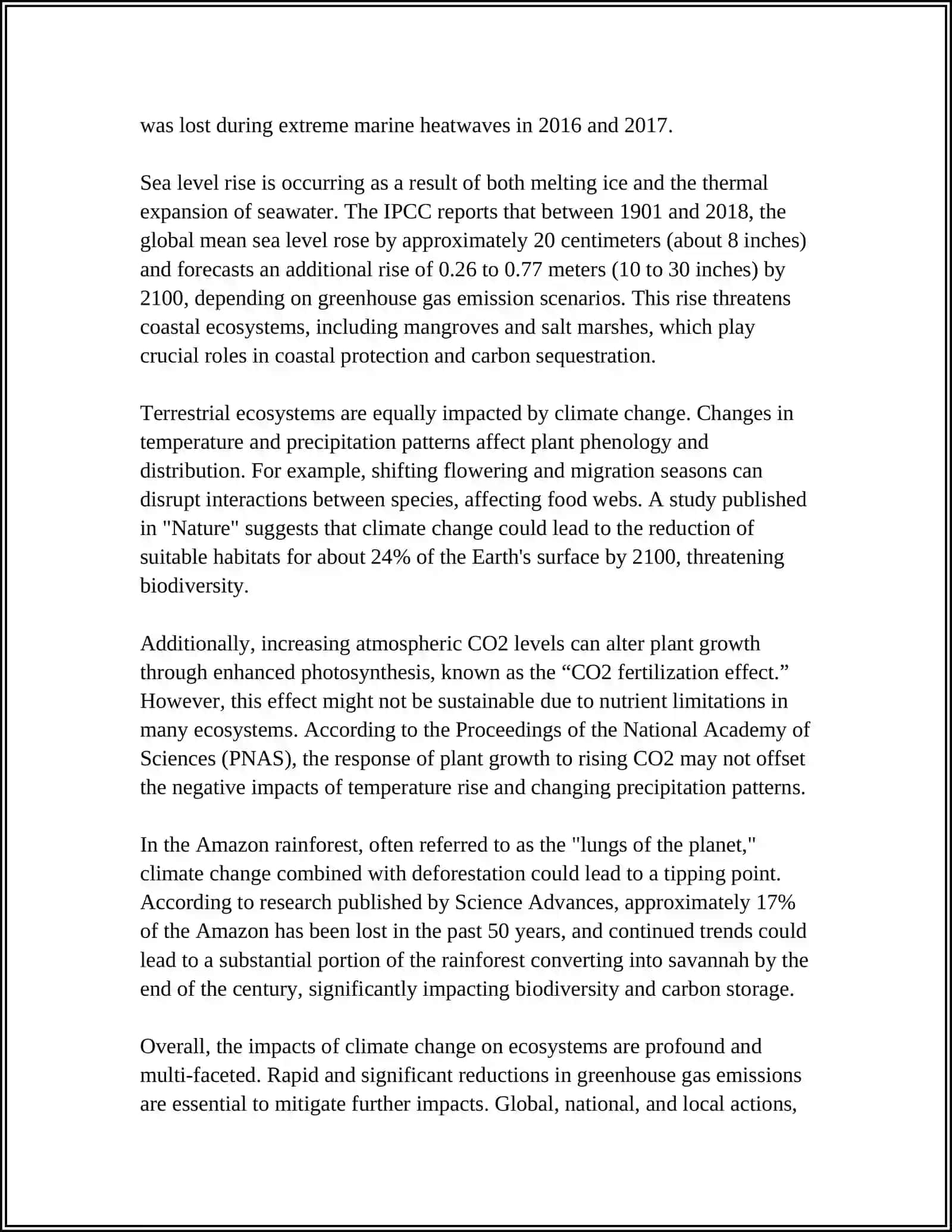 The Impact of Climate Change on Global Ecosystems 4