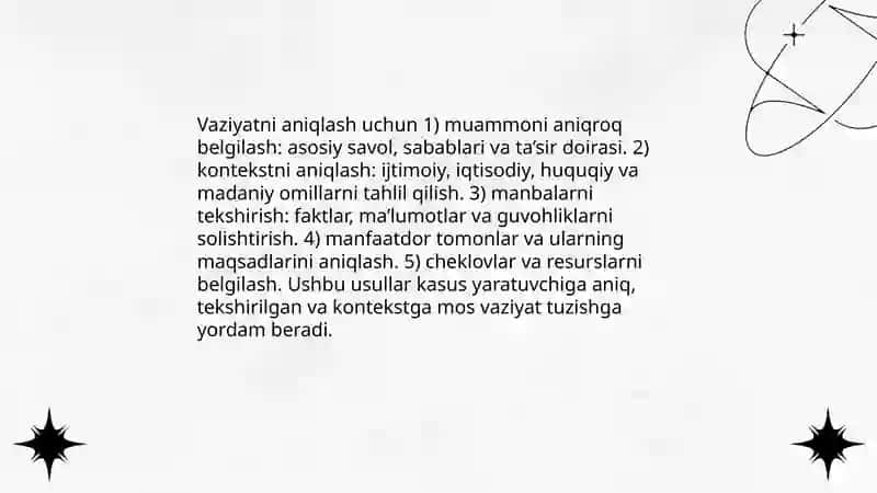 Vaziyatli masalalar (kazuslar tuzish) 4