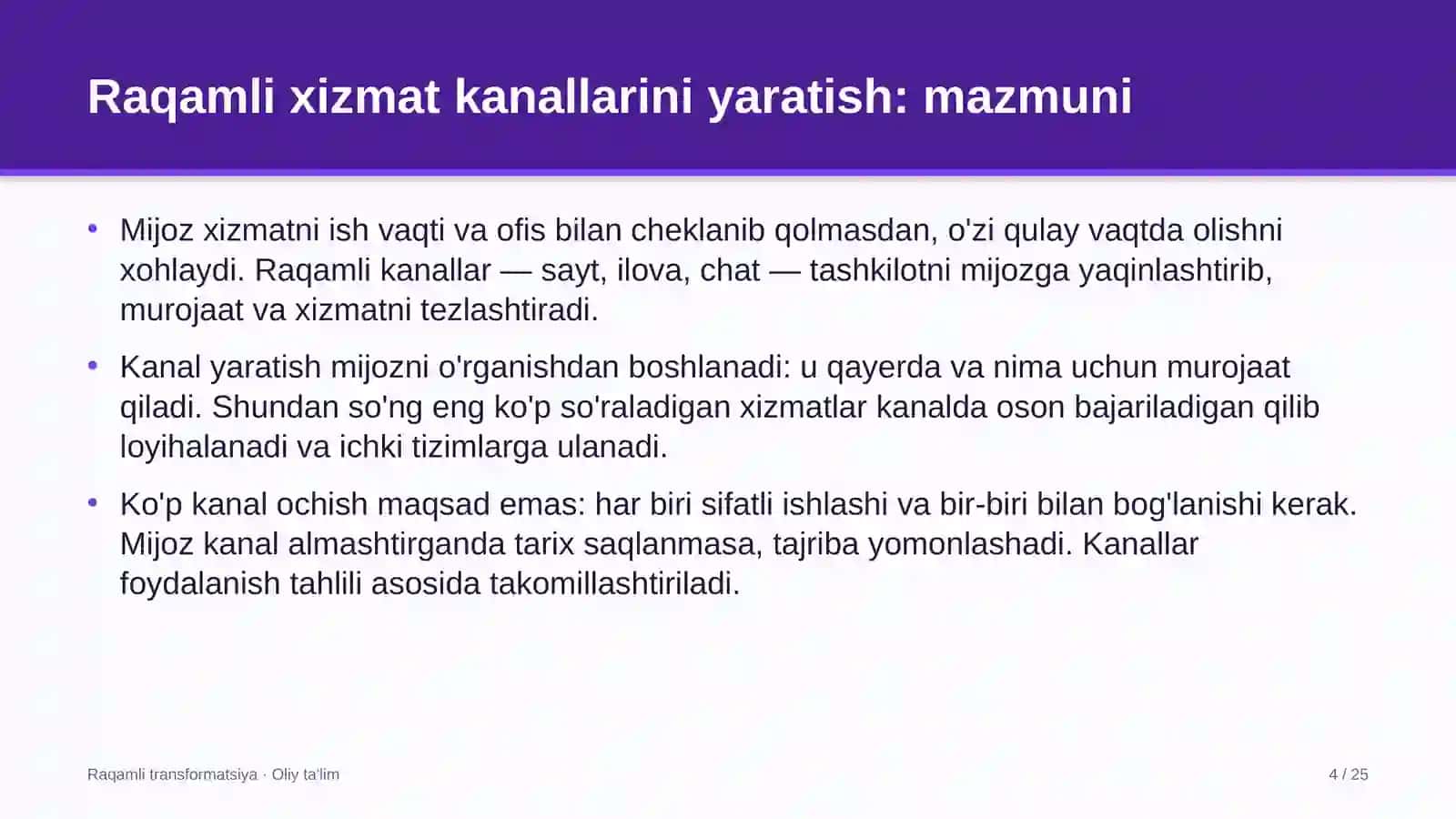 Arxitektura byurolarida mijozlar uchun raqamli xizmat kanallarini yaratish 4