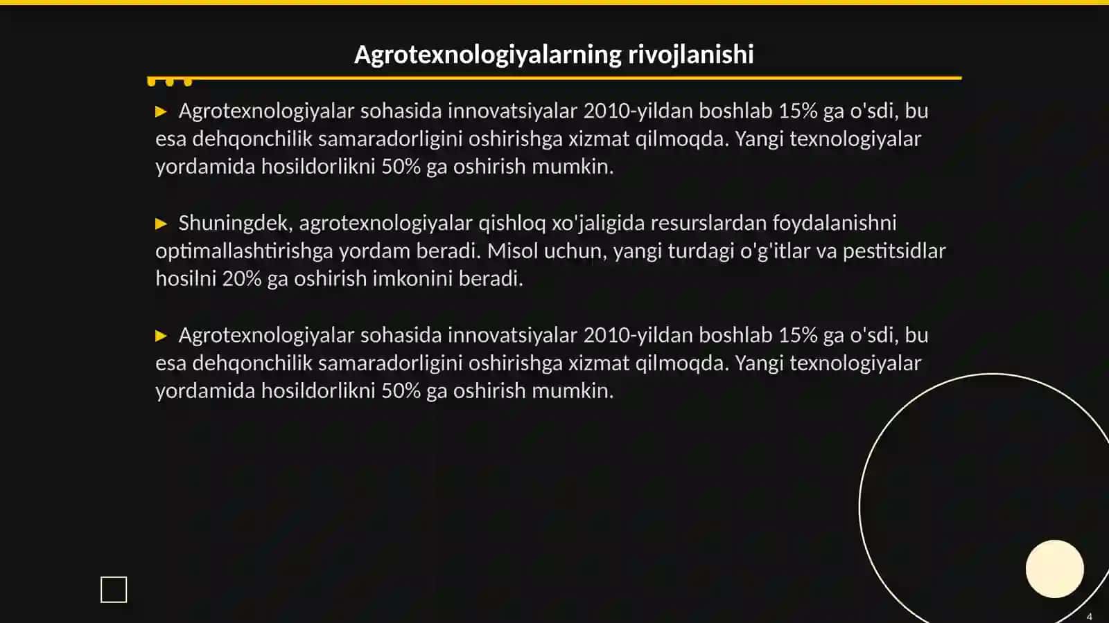 Zamonaviy texnalogiyalarning dehqonchilikga taʼsiri 4