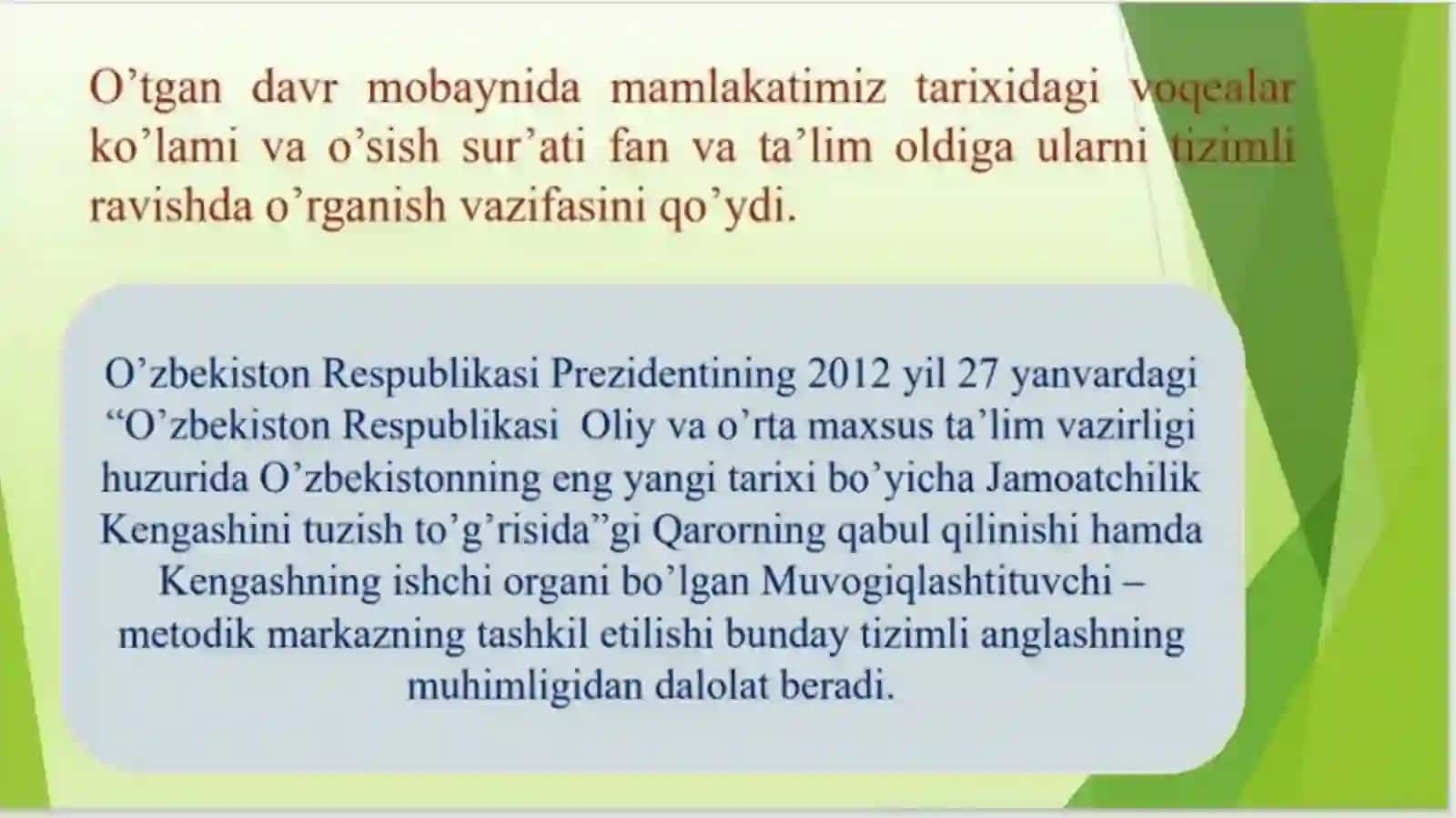 Oʻzbekistonning eng yaxshi tarixi maqsadi va vazifalari nazariy metdologik tamoyillari 4