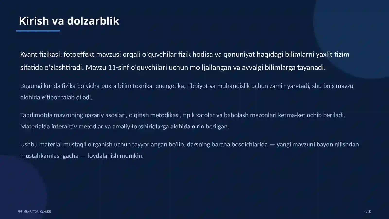 Kvant fizikasi: fotoeffekt (11-sinf) 4
