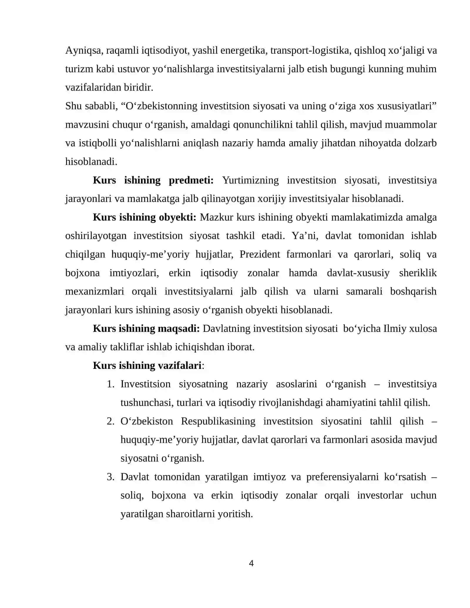 О‘zbekistоnning investitsiоn siyоsаti vа uning о‘zigа xоs xususiyаtlаri 4