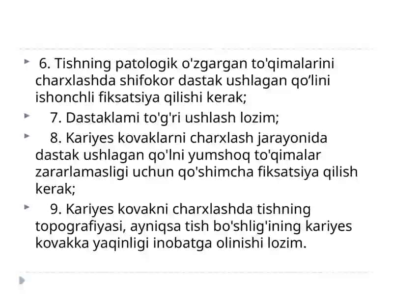 1-sinflik arioz kovaklarni restavratsiya qilish 4