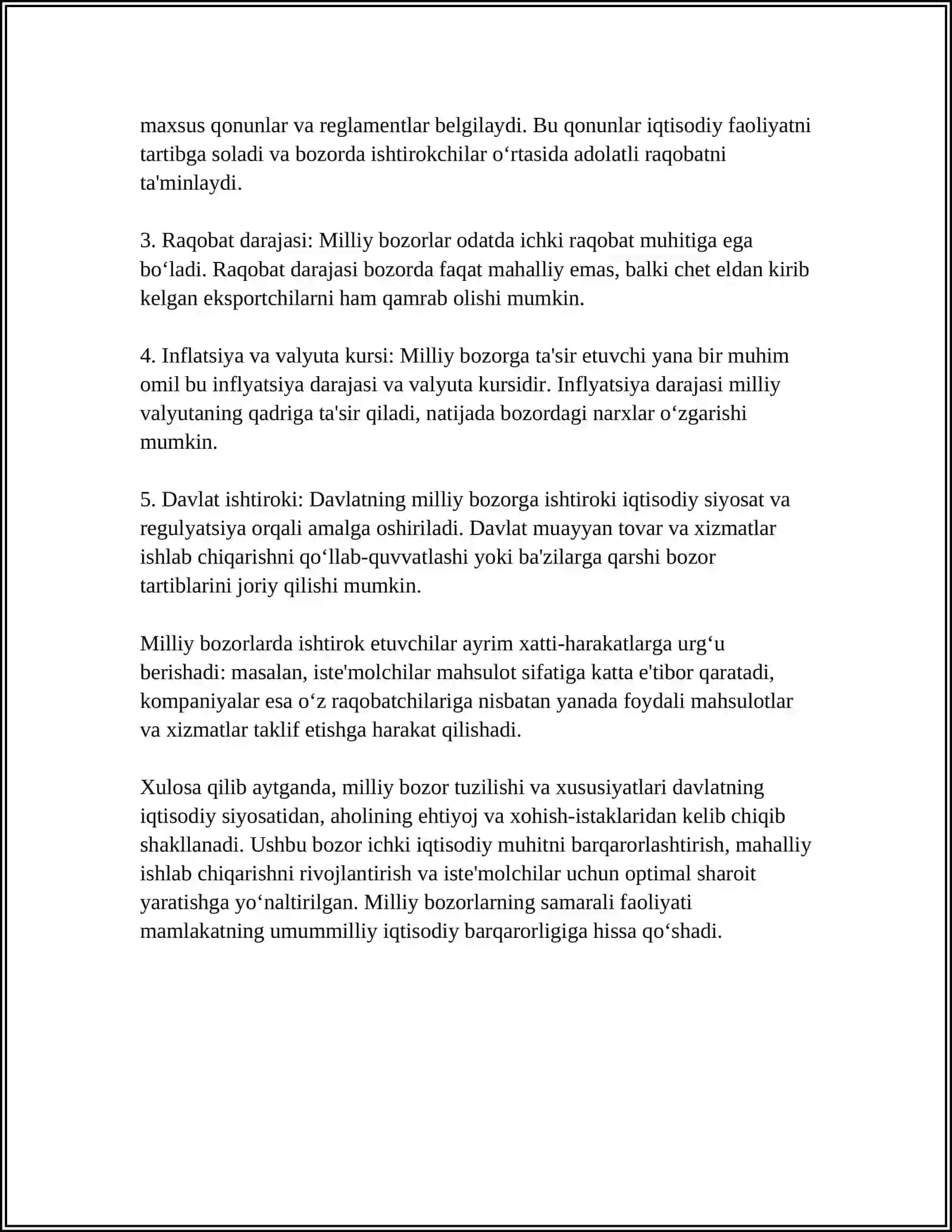 MILLIY VA XALQARO BOZORLAR 4