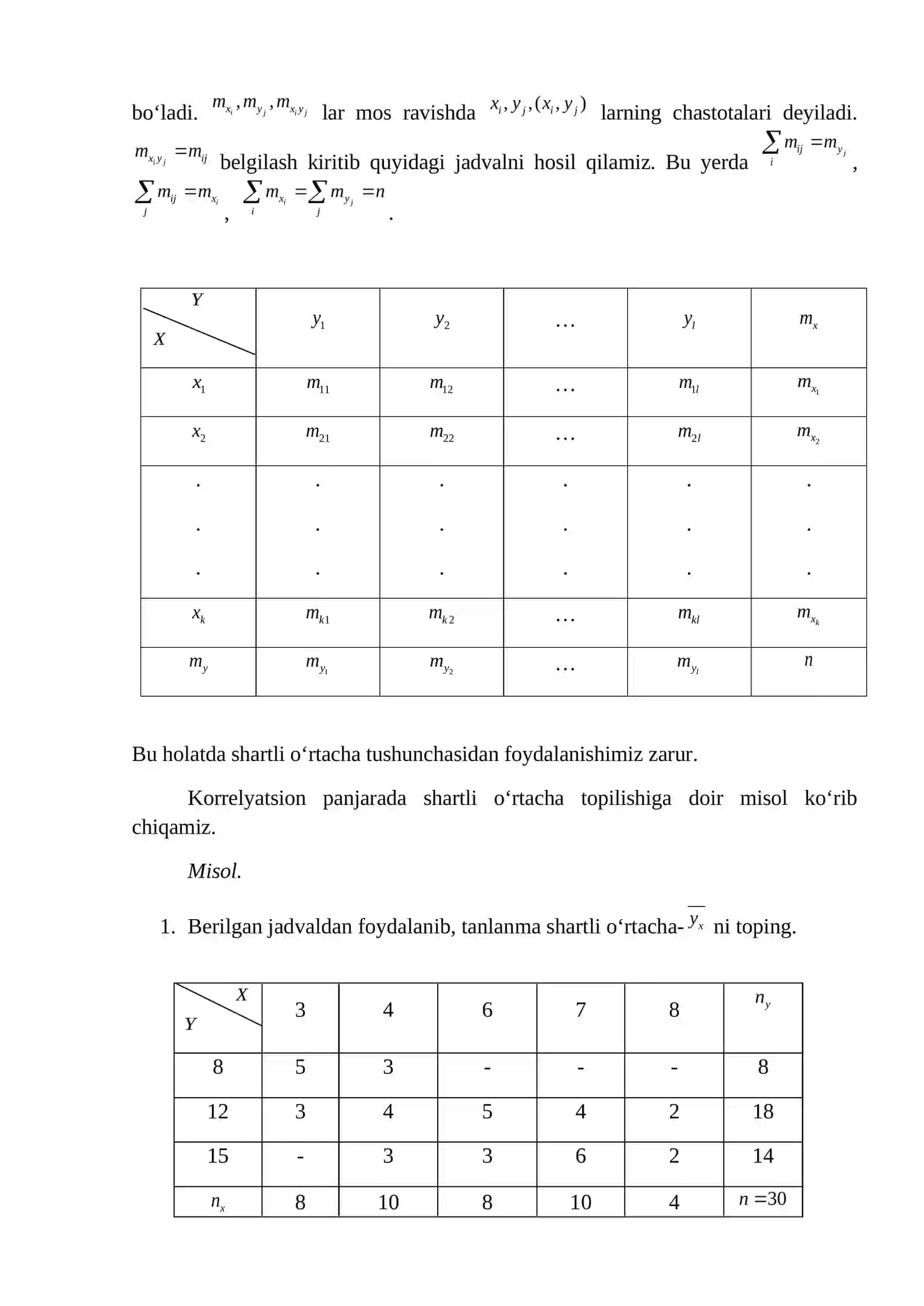 Korrelyatsion va regression tahlil (korrelyatsion bog‘lanishning asosiy masalalari, korrelyatsiya koeffitsienti). 4