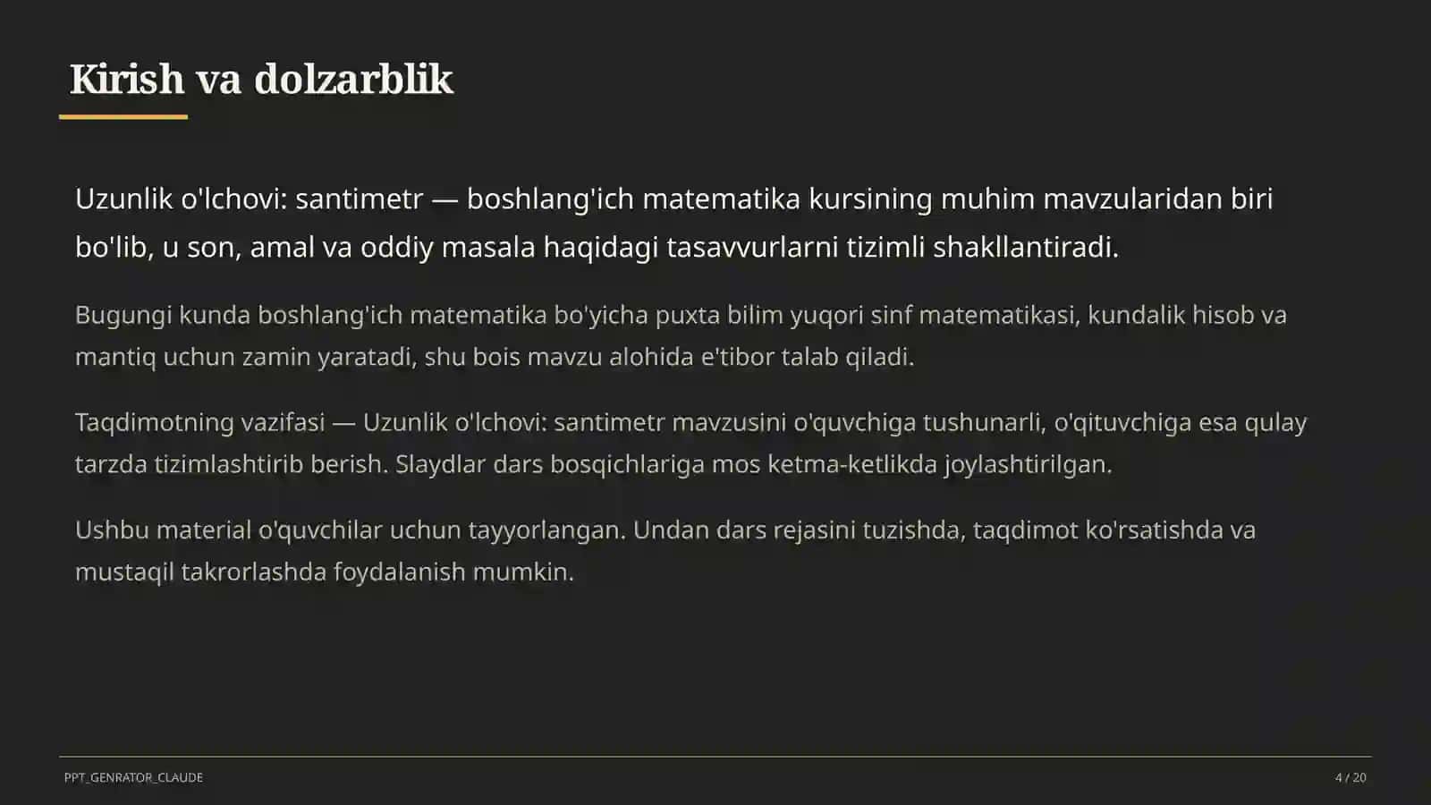 Boshlang'ich sinf: Matematika (1-4) - o'quvchilar uchun 4