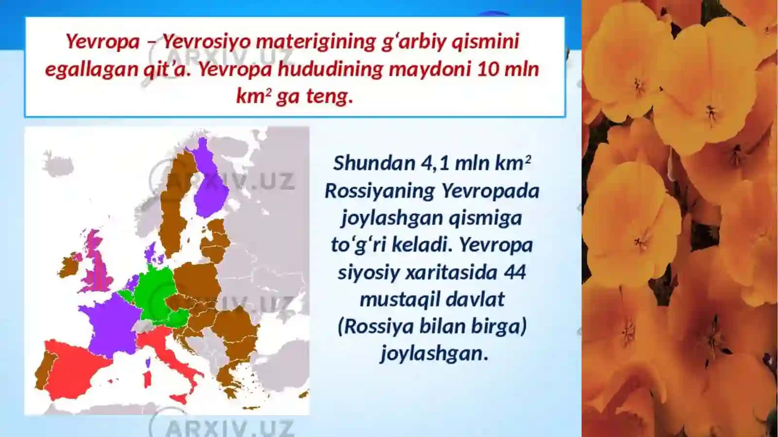 G‘ARBIY, SHIMOLIY, MARKAZIY VA JANUBIY YEVROPA XALQLARI 4
