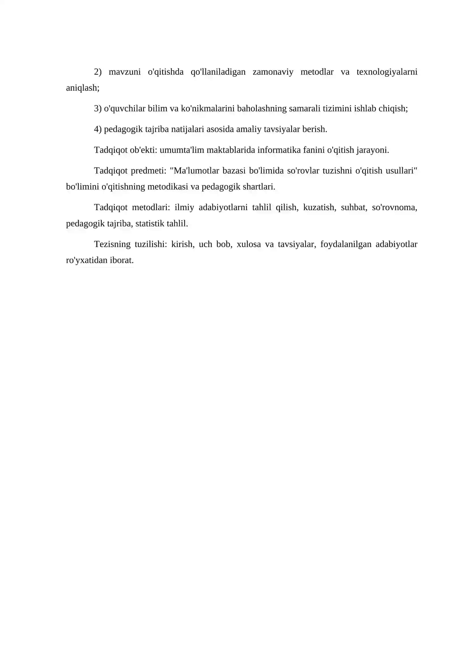 MA'LUMOTLAR BAZASI BO'LIMIDA SO'ROVLAR TUZISHNI O'QITISH USULLARI 4