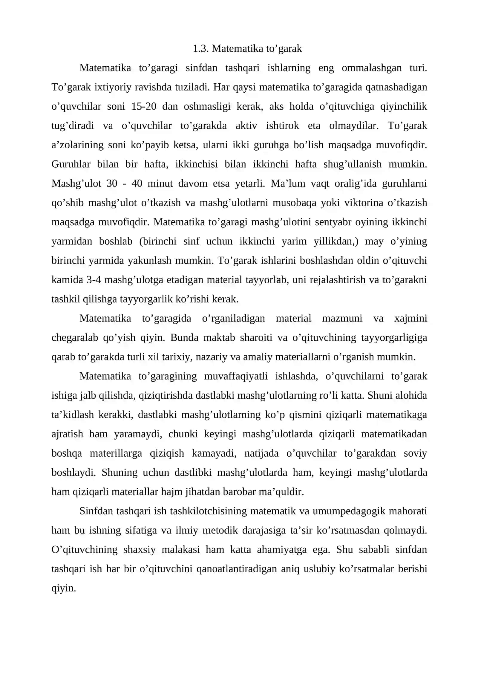 O’quvchilarni darsdan tawqari jarayonlarda manaviy ishlarni tashkil etish 1-sinf 4