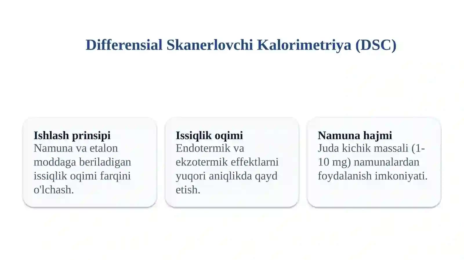 Termogrammalar tahlili: DSC vaTGA 4