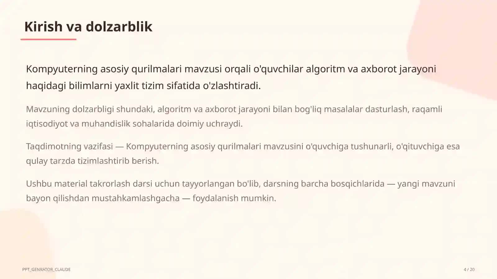 Kompyuterning asosiy qurilmalari (5-sinf) 4