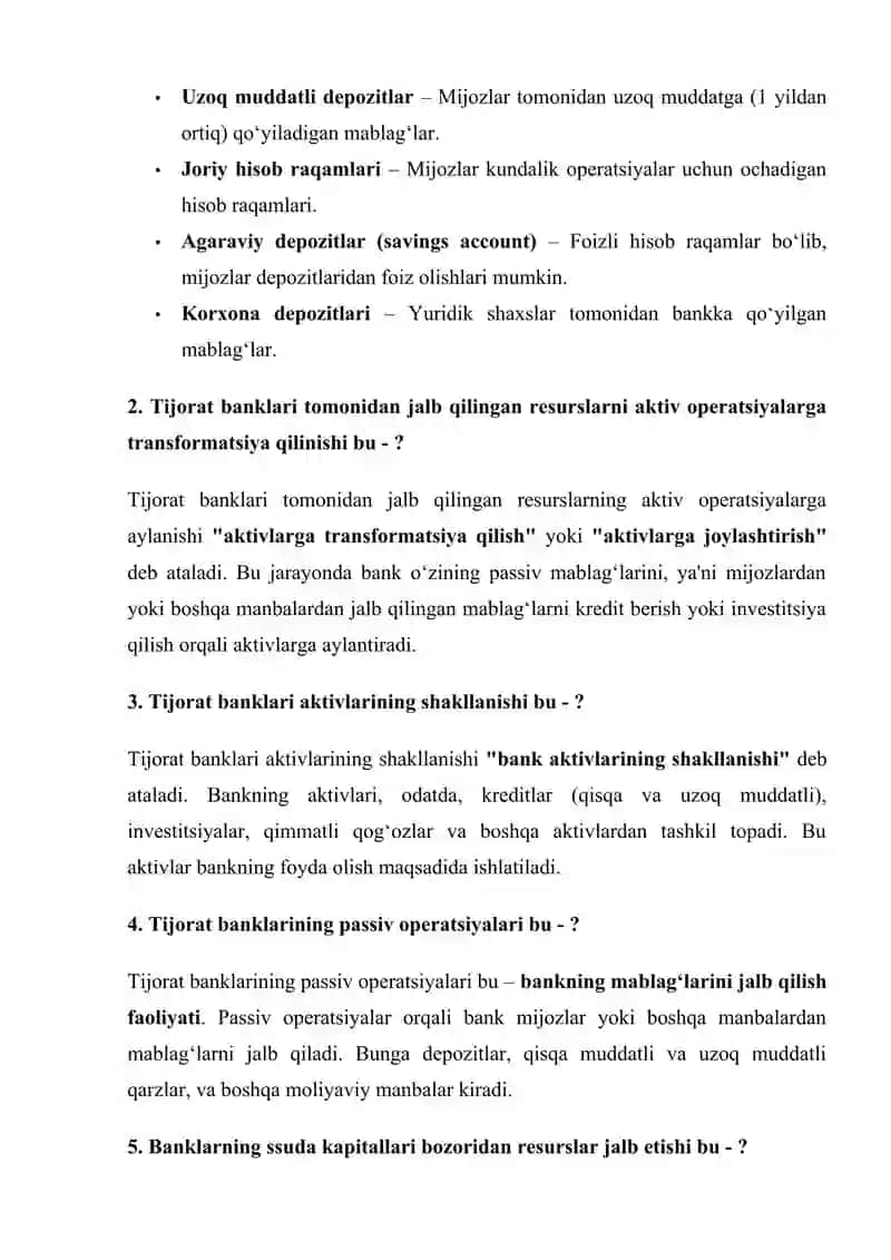 TIJORAT BANKLARI VA ULARNING OPERATSIYALARI 4