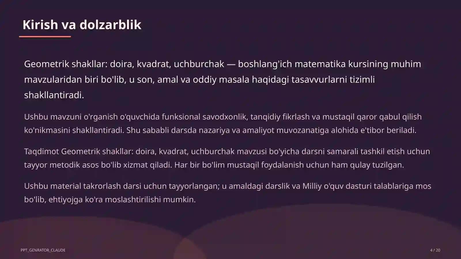 Geometrik shakllar: doira, kvadrat, uchburchak (1-sinf) 4