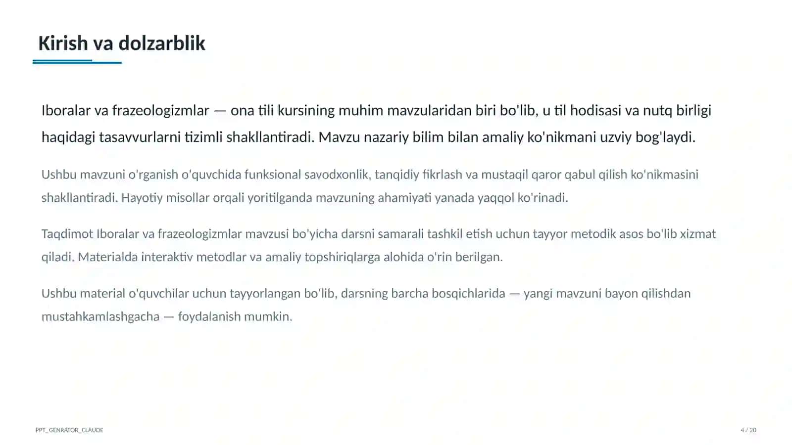 Iboralar va frazeologizmlar (5-sinf) 4