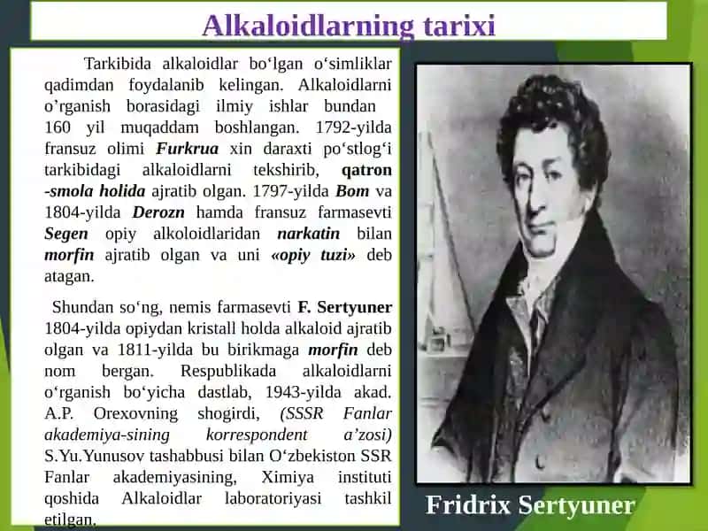 Alkaloidlarning ta'rifi 4