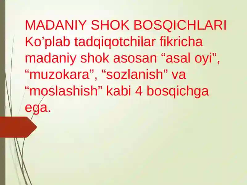Madaniy shok va aqkulturatsiya. Lingvistik shoktushunchalari 4