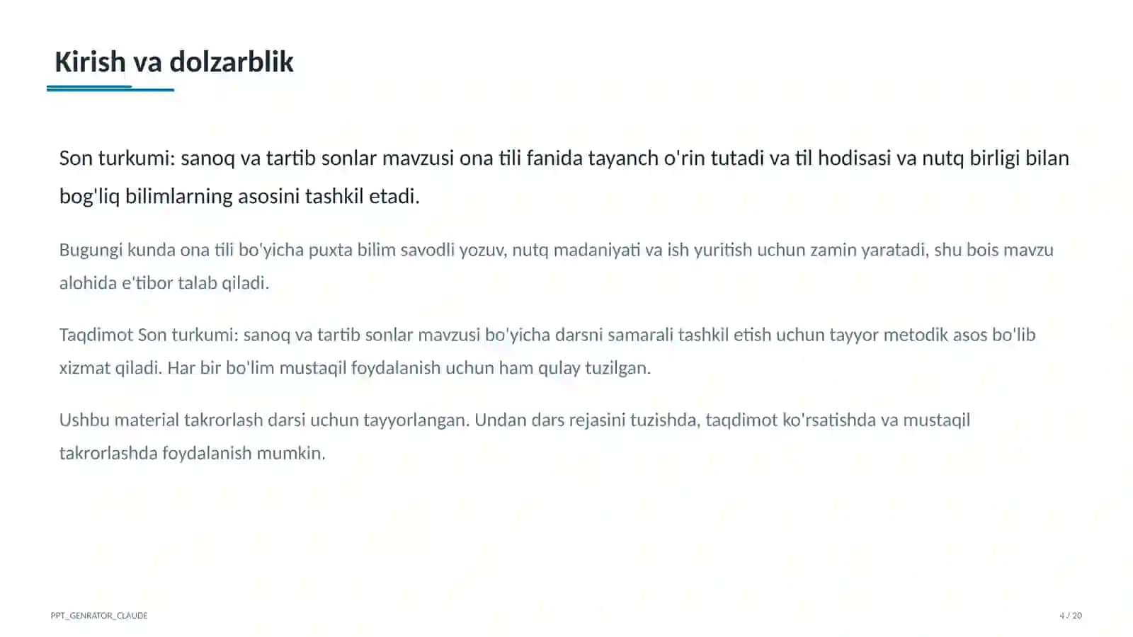 Son turkumi: sanoq va tartib sonlar (6-sinf) 4