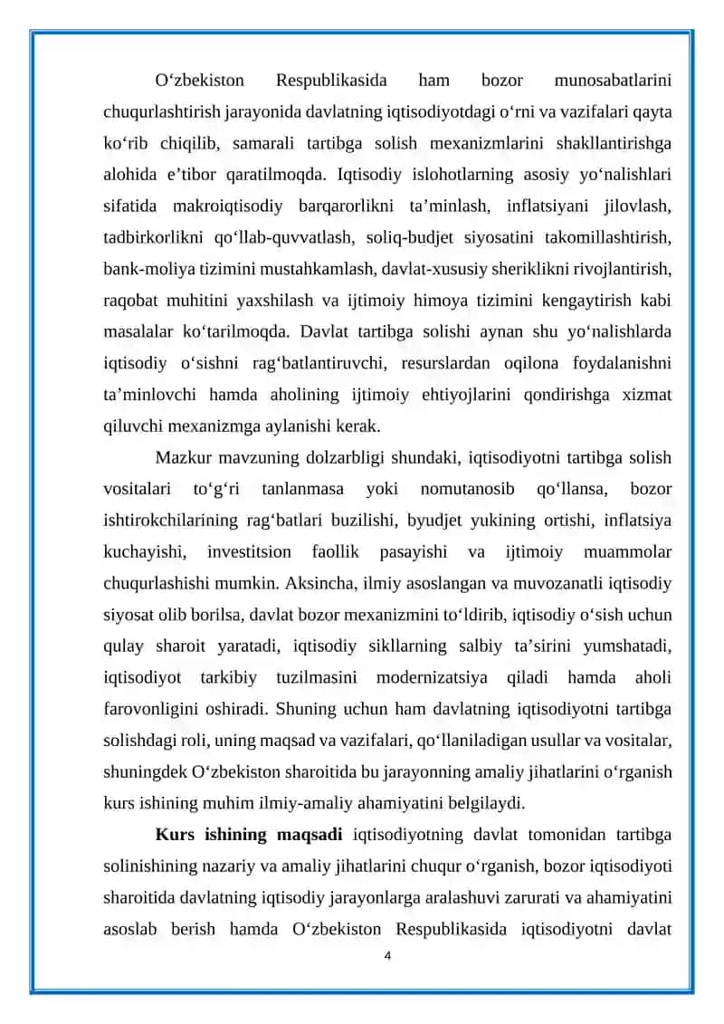 Iqtisodiyotning davlat tomonidan tartibga solinishi 4