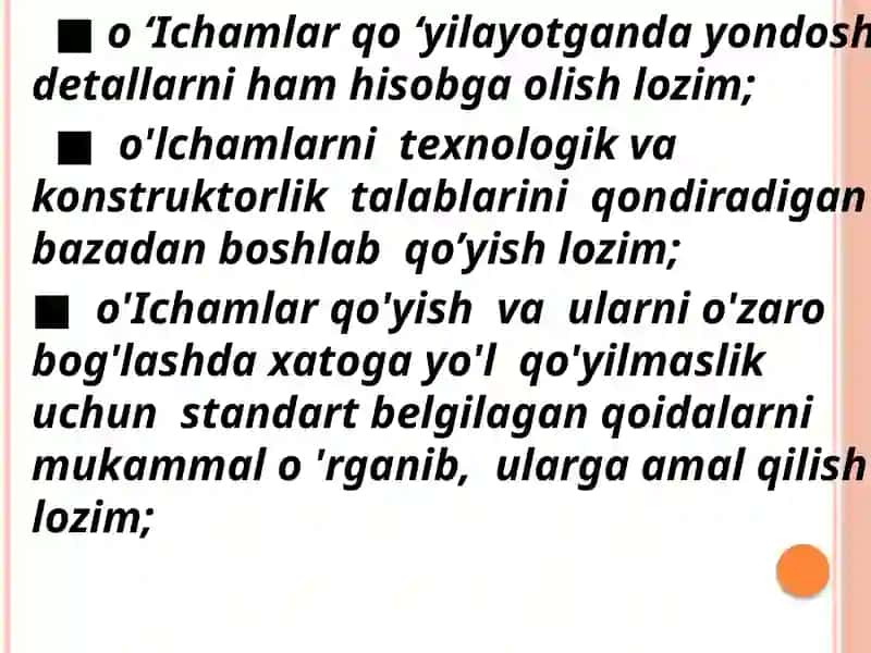 O’lcham qo’yish qoidalari 4