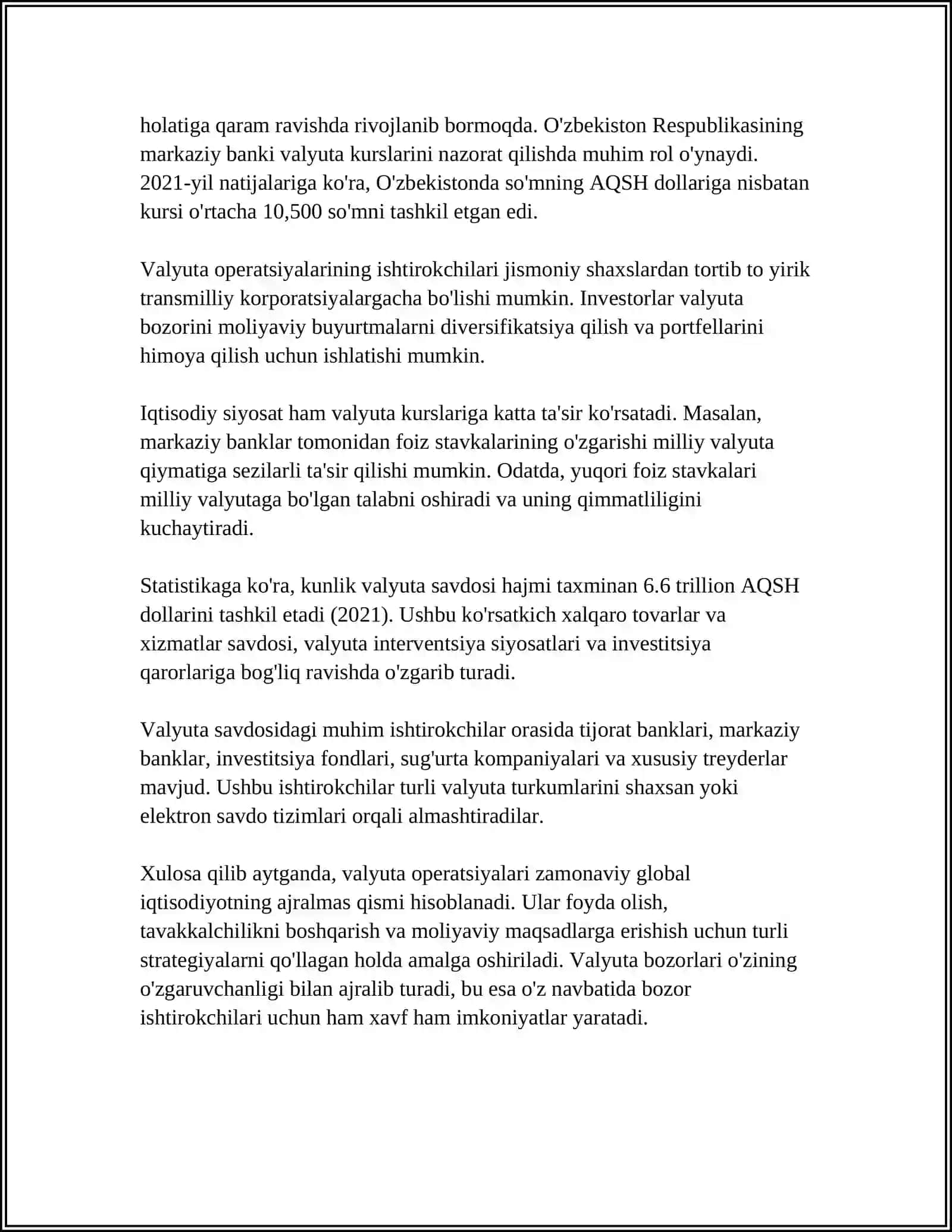 BANKLARDAGI MUDDATLI VALYUTA OPERATSIYALARINING HISOBI 4