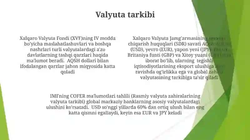 Xalqaro Valyuta Jamg'armasining moliyaviy koʻtsatkichlari taxlili 4