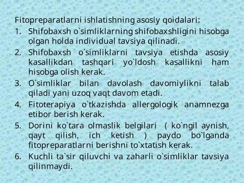 Fitopreparatlar va ularning qo`llanilishi 4