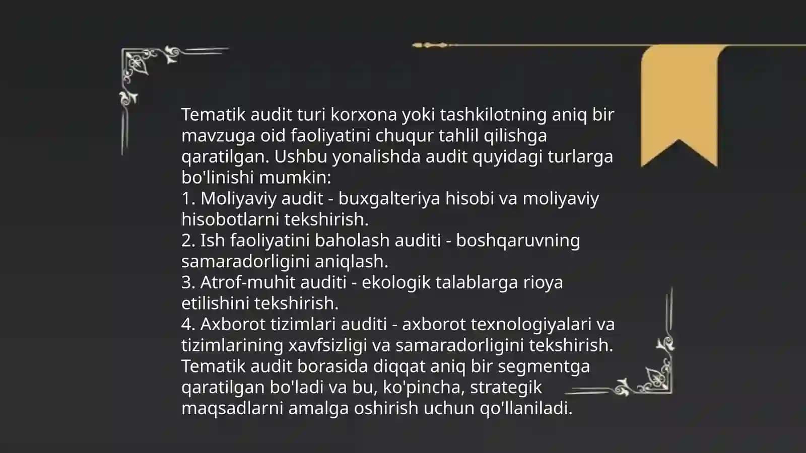 Savdo tashkilotlarida tematik audit va tovar moddiy zaxiralar auditi 4