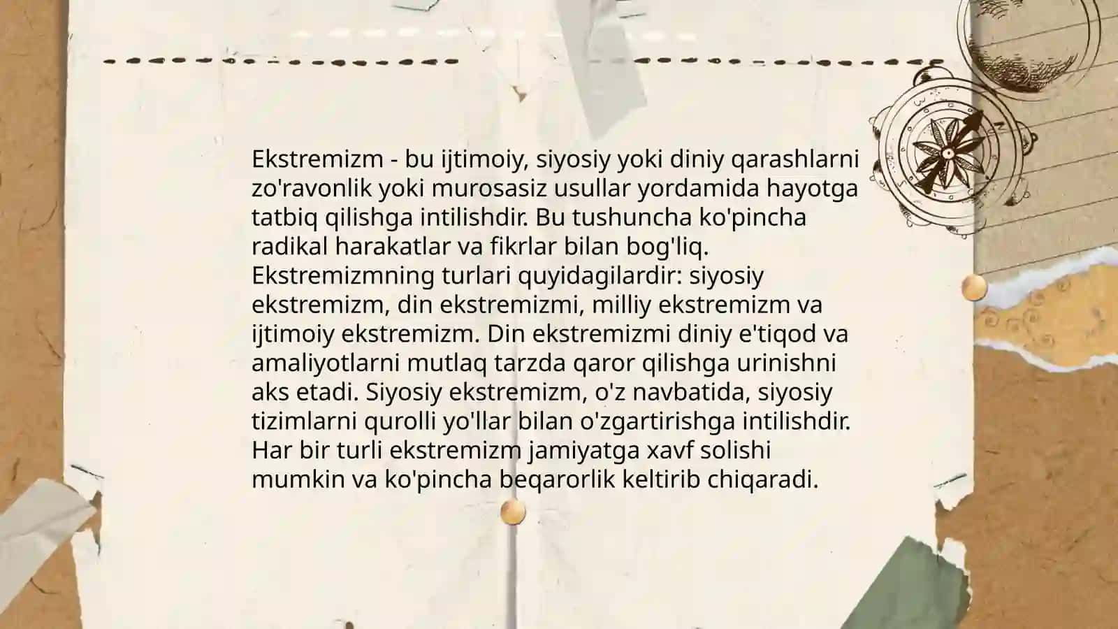 Diniy fanatizm.ekstremizm, fundamentalizm, terrorizmning tarixi va ularning hozirgi davrda xavfsizlikka tahdidi 4