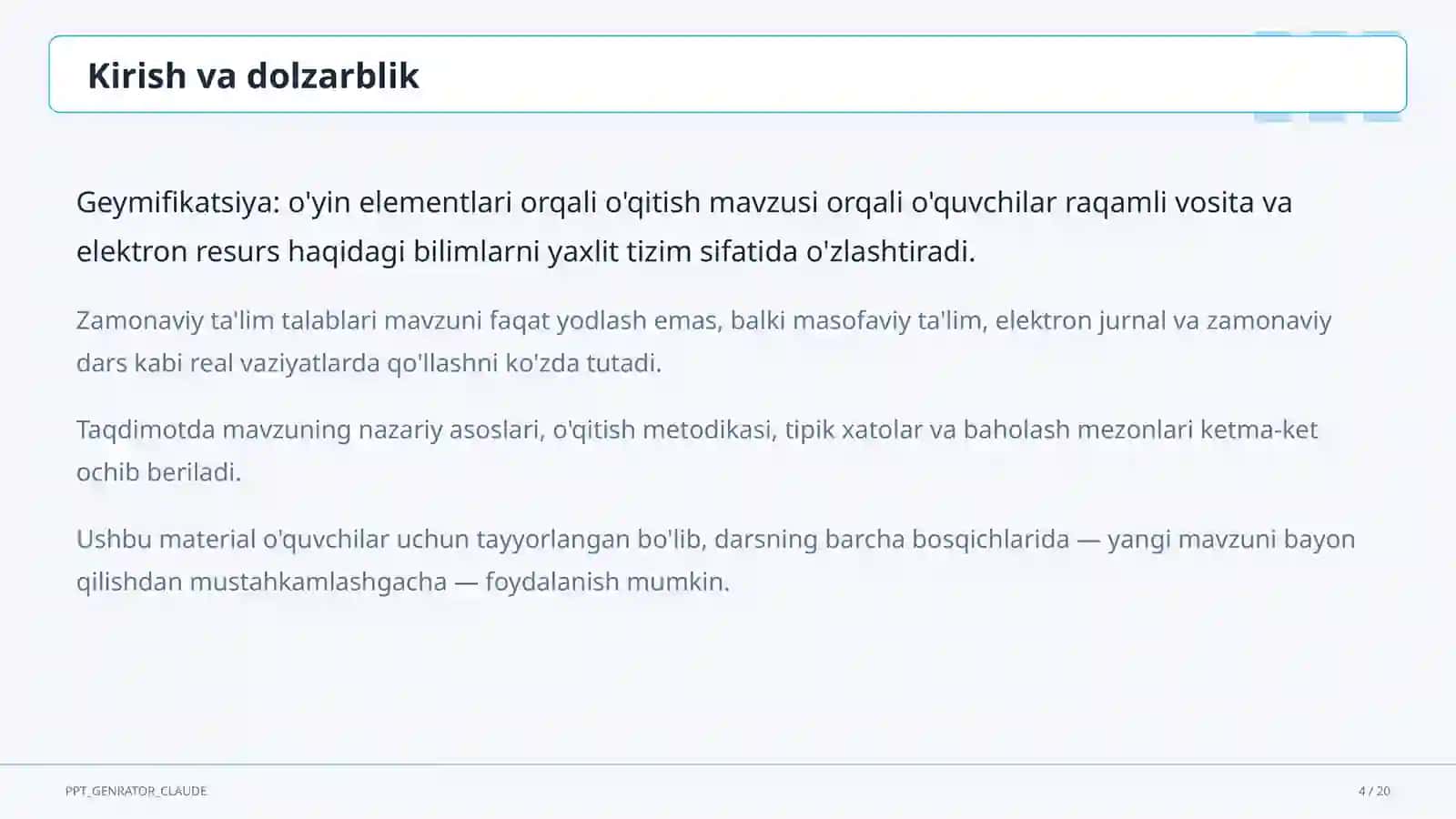 Geymifikatsiya: o'yin elementlari orqali o'qitish 4