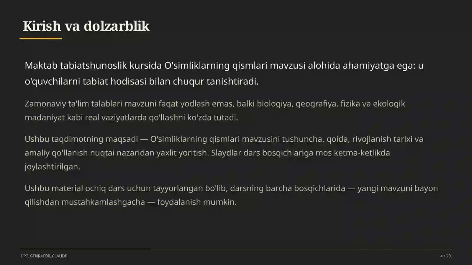 O'simliklarning qismlari (2-sinf) 4
